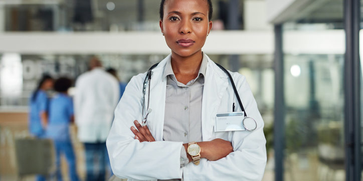 Portrait of a doctor standing in a hospital