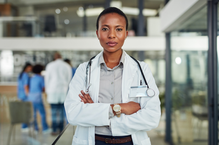 Portrait of a doctor standing in a hospital