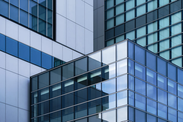 Architecture details Glass wall Modern building exterior Abstract futuristic background