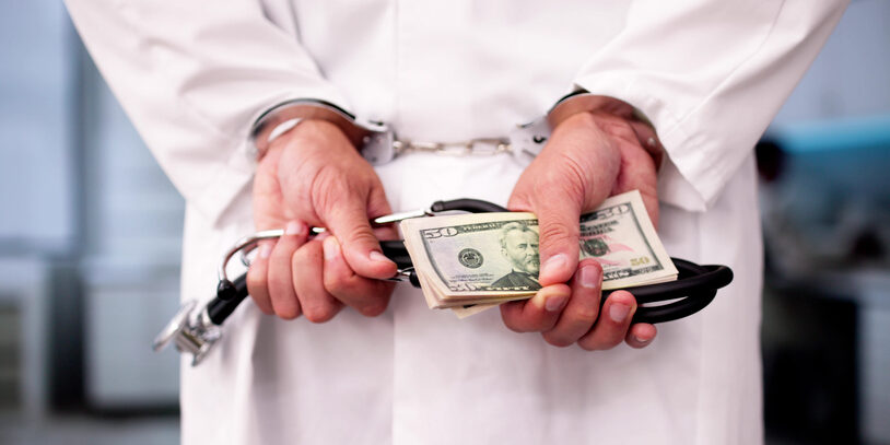 Medical Malpractice And Medicine Fraud. Healthcare Physician